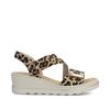 Rieker Cross Strap Velcro Wedge Sandal - Leopard Print